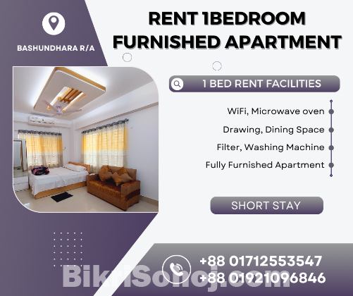 Rent Furnished One Bedroom Apartment in Bashundhara R/A